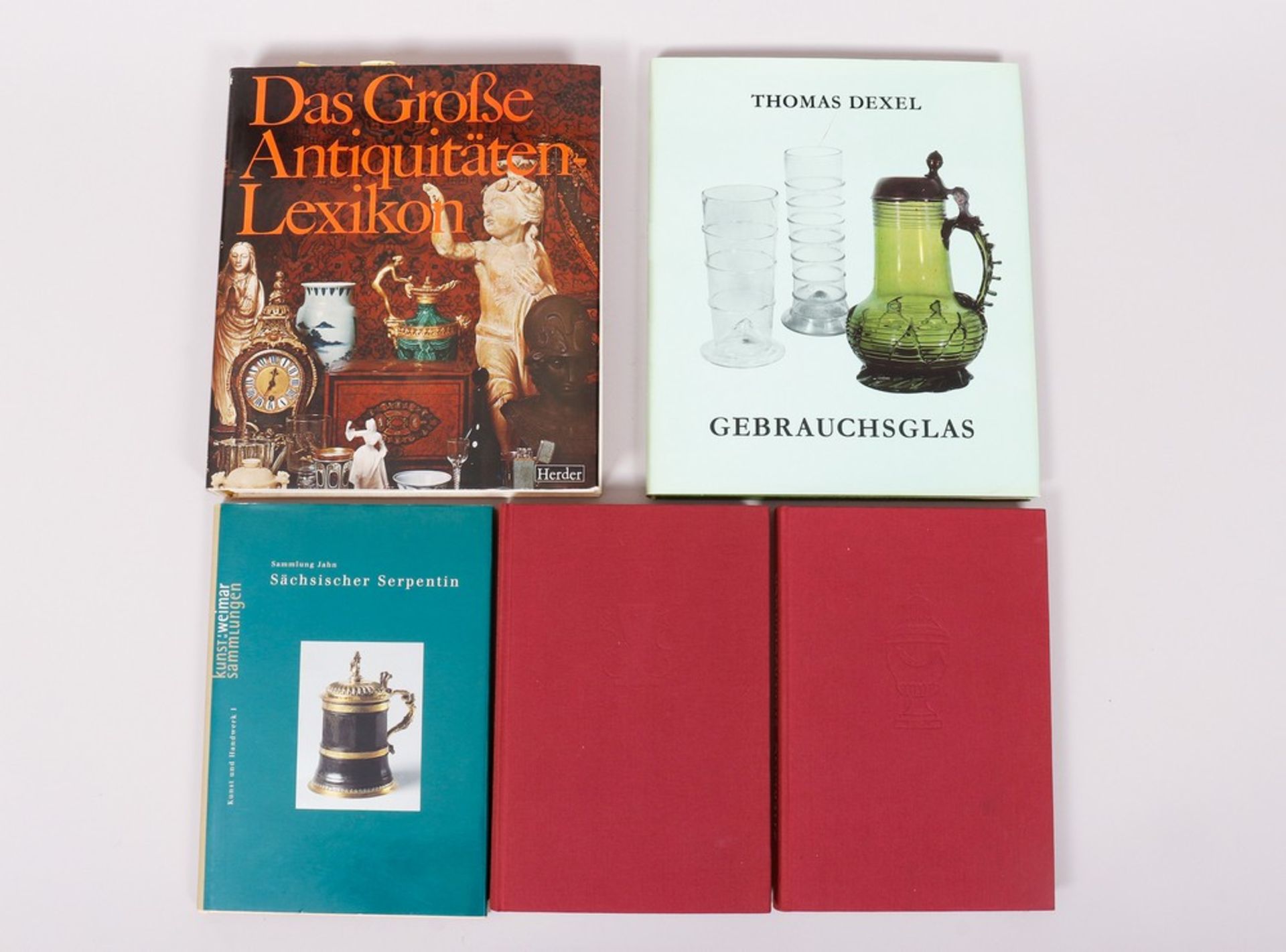 Mixed lot of specialist literature, German language, silver, jewelry, glass etc., 5 pieces.