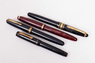 Mixed lot of fountain pens, including Farber Castell/Cabinet/Kaweco, mid 20th C., 4 pieces