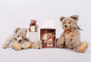 5 teddy bears, including Steiff/Teddy-Hermann, middle/2. Half 20th C.