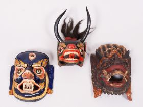3 Masken, wohl Bali, 20.Jh.
