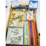 A collection of Dinky Toys Aircraft - predominantly repainted and playworn, some original boxes,