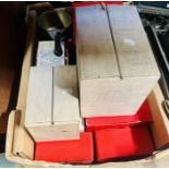 One box containing numerous boxed Brierly crystal ware, plus other items of kitchen ware.