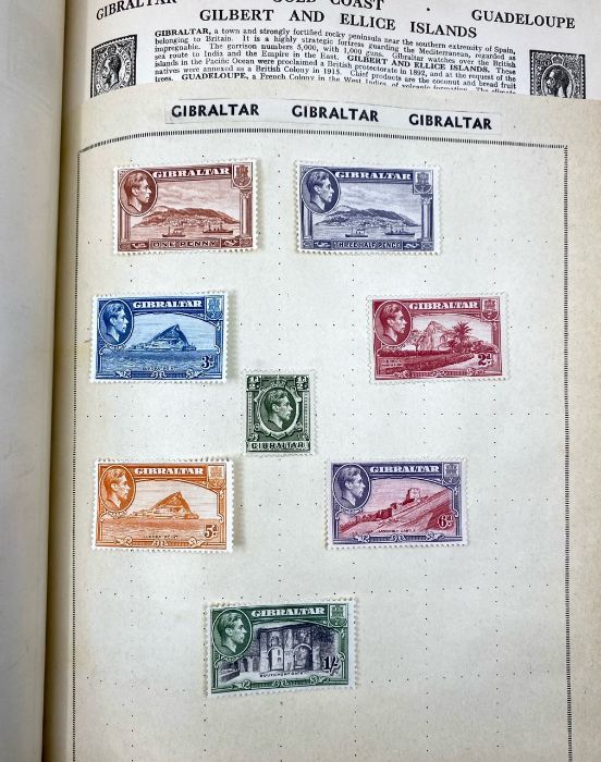 Stamps. World, some 100s in 2 albums, mainly juvenile type but does include useful KG6 mint to mid