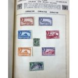 Stamps. World, some 100s in 2 albums, mainly juvenile type but does include useful KG6 mint to mid