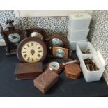 A quantity of late 19th and 20th century clocks and movements, to also include a wall barometer,