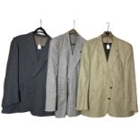 A quantity of quality vintage menswear, day and evening to include a hand tailored pinstripe suit,