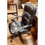 A recent leather swivel office chair; another similar (2)