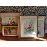 A collection of five assorted watercolours, to include works by Ian McIlhenny, George Edward