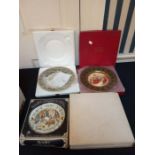 6 Caverswall china christmas plates all hand painted and boxed, plus an Aynsley china christmas