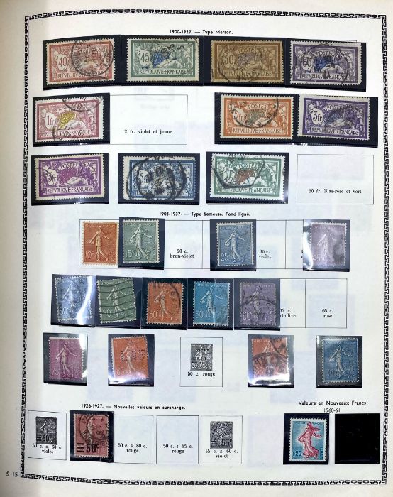 Stamps. France, many 100s in tidy Thiaude album for 1853, sparse earlies, Merson to 10fr., good - Image 3 of 4