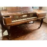 A George IV rosewood square piano forte, circa 1825, plaque engraved with “Patent John Broadwood &