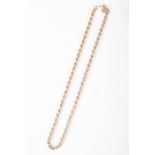 A 9ct yellow gold rope chain necklace. 38cm in length, approximate weight 5.5 grams.  (1)