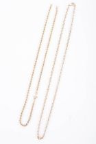 A 9ct gold belcher chain, approximate weight 10.4 grams, along with a 9ct gold rope chain,