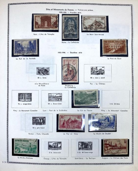 Stamps. France, many 100s in tidy Thiaude album for 1853, sparse earlies, Merson to 10fr., good