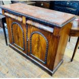 A William IV mahogany and later marble top sideboard