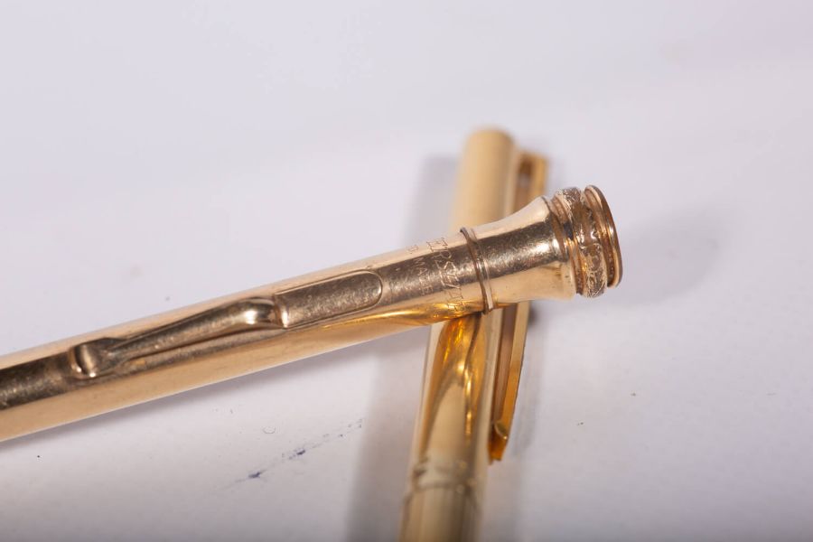 A 925 stamped gold plated roller ball pen by DuPont Du Paris, along with two rolled gold - Image 5 of 6