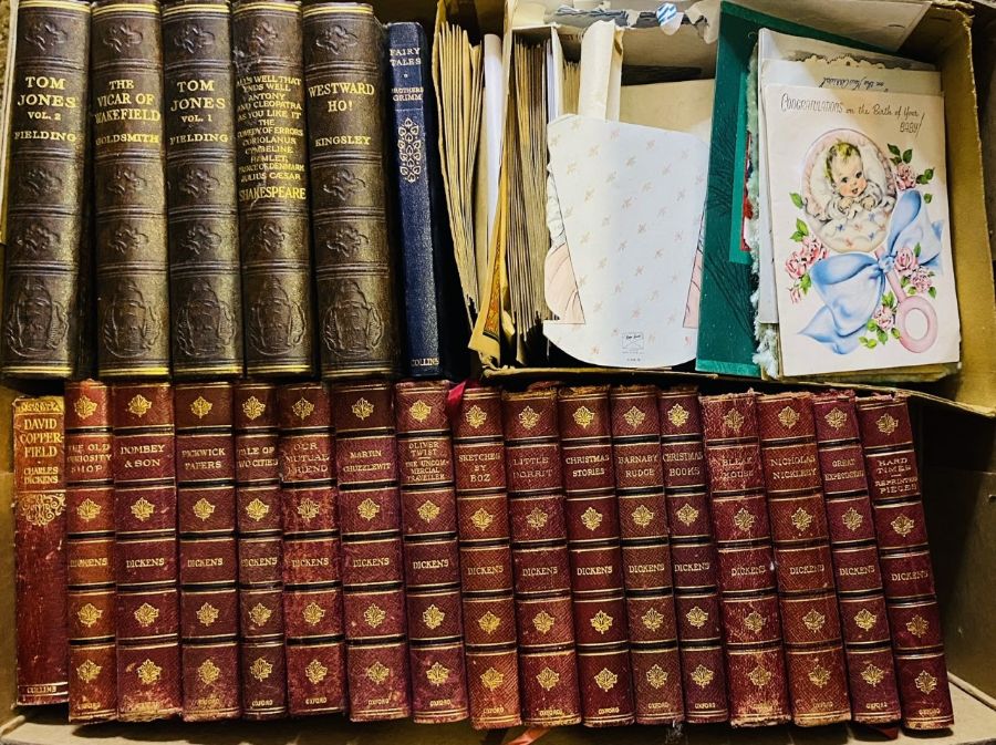 A miscellaneous collection of books to include the works of Charles Dickens, 16 volumes, 1930s, full