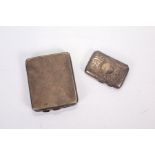 A pair of sterling silver cigarette cases. The larger measuring approximately 10.3cm x 8.6cm x 1.