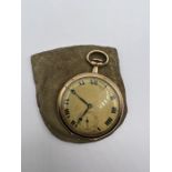 A slimline 9ct yellow gold pocket watch, untested but runs when wound. London import hallmark for