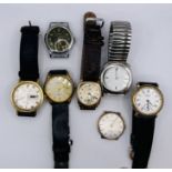 A collection of vintage wrist watches including 9ct gold example, hallmarked Birmingham, 1947 by