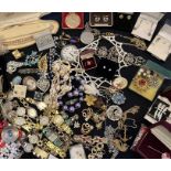 A large quantity of costume jewellery, to include early 20th century pieces and some brand new items