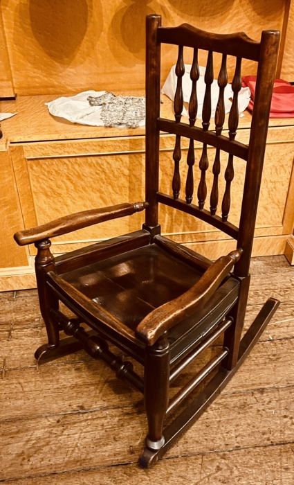 A set of ten 19th Century oak and elm rush seated chairs, spindle back, raised on padded on ball - Image 2 of 2