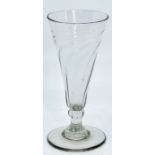 A George III Somerset wrythen ale glass, c1760-1780, 13.5cm high