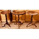 A George III mahogany wine table; two later others similar (3)