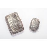 A Victorian Sterling silver Vesta and similar cigarette case. The Vesta, with a vacant cartouche for