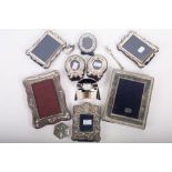 A selection of silver and other white metal items, featuring a hexagonal sterling silver pill box,