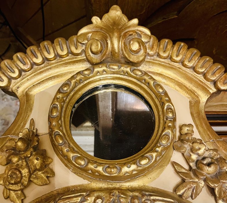 A pair of 19th century gilt gesso mirrors, scrolling foliage carving throughout on the frame, fitted - Image 3 of 7