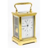 ****Auctioneer to announce two hairlines to dial coners**** A Drocourt cased French carriage clock