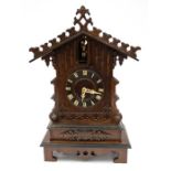 A good Black Forest trumpeter mantel clock. With two train spring driven movement twin bellows and