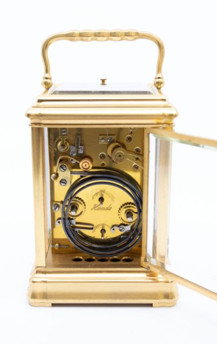 A good Soldano, Grande sonnerie carriage clock with alarm. 8-day two-train spring movement chiming - Bild 3 aus 4