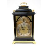 A Thomas Moore of Ipswich three-train verge table clock. Striking on 8 bells and a single bell, with