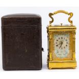 John Mason Paris Grande sonnerie, alarm and repeat carriage clock in case. Two-train spring movement