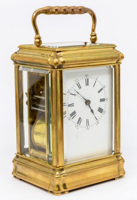 A French Margaine Grand Sonnerie carriage clock. Two-train spring movement - serial number 11485 -