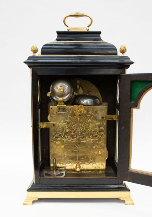 A Thomas Moore of Ipswich three-train verge table clock. Striking on 8 bells and a single bell, with - Bild 4 aus 4