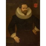 17th century School, portrait of a bearded Dutch merchant, lace ruff collar and cuffs, gentleman,