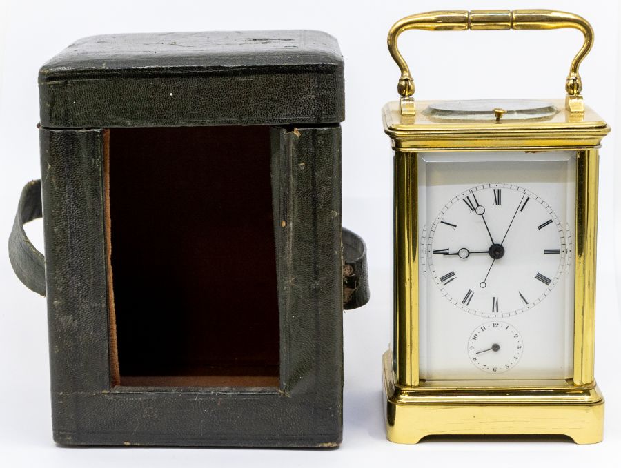 ****Auctioneer to announce two hairlines to dial coners**** A Drocourt cased French carriage clock - Bild 2 aus 6