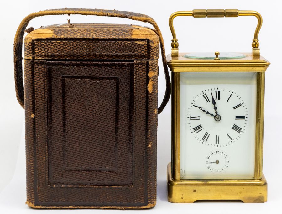 A French Grand sonnerie carriage clock with carrying case and with repeat and alarm. Two-train - Bild 2 aus 6