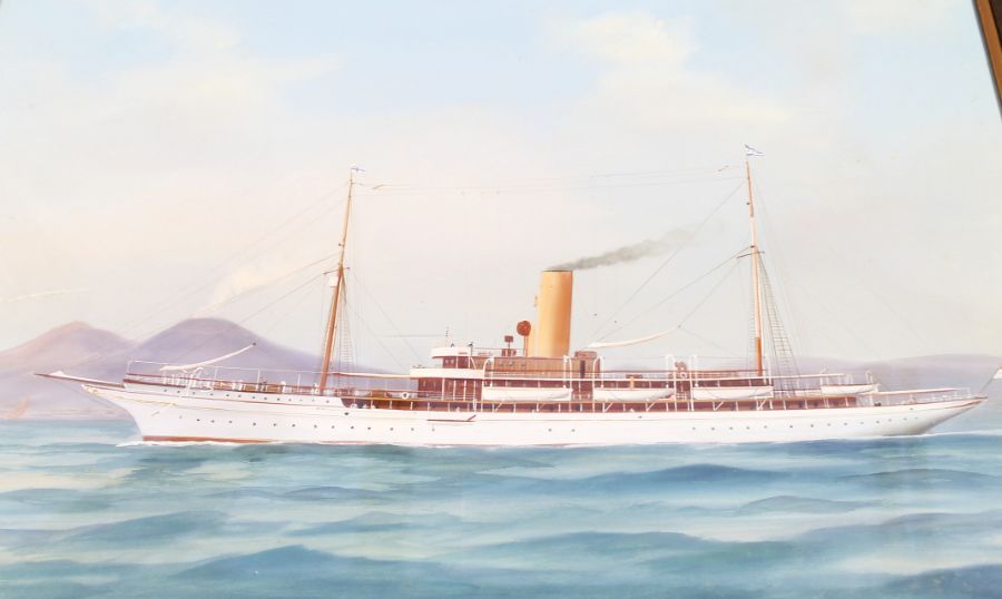 Antonio de Simone (Italian, 1851-1907) The steam yacht Iolanda of the New York Yacht Club in the bay - Bild 2 aus 5