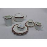 A Villeroy and Boch Cheyenne part breakfast service comprising tea pot, covered sugar, milk and