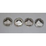Five Yuan Silver Chinese coins  1992 Urn bronze age metal working KM408 1994 Oriental, inventions
