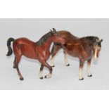 A Beswick figure 2829 Spirit of Fire in matt brown, H20cm and another similar Beswick figure of a