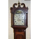 William Thomas, Lincoln, an early 19th century oak longcase clock, the eight day bell striking