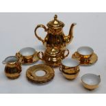 A mid 20th century Bavarian gilded porcelain six place coffee service