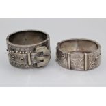 Two Aesthetic movement style hinged bangles one by the Hasler Brothers of Birmingham, styled as a