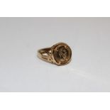 9ct gold Maximiliano Emperador, one peso coin ring, approximately 2.7gm, British hallmark