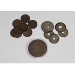 Germany, East Africa coins 1906-1913, different values including The 1908 5 Heller large coin